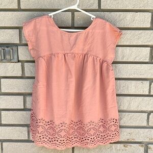 GAP Blush Colour Eyelet Blouse/Tunic M (8)
